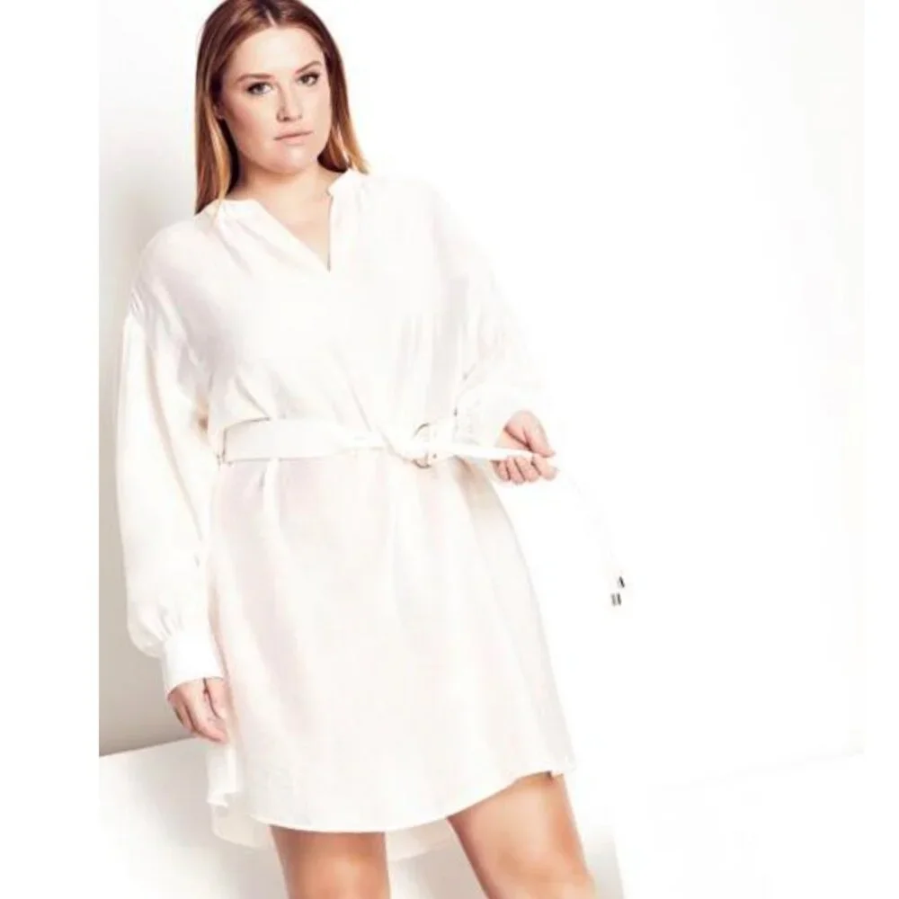 NWT City Chic REFINITY Ivory White Sienna Sleeve Tunic Dress 20